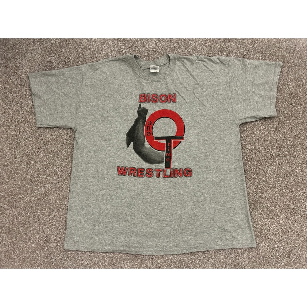 Sportswear Bison Wrestling Shirt Mens XL Grey Excellent One Time Graphic Tee